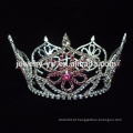 Manufactory colorido vermelho AB rhinestone casamento tiara coroa